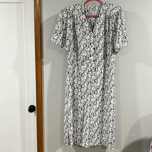 JB TOO - vintage women’s career wear dress, black and white, 14